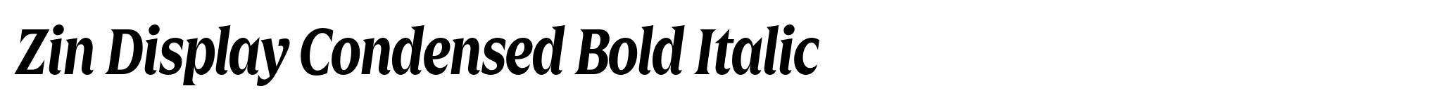 Zin Display Condensed Bold Italic image